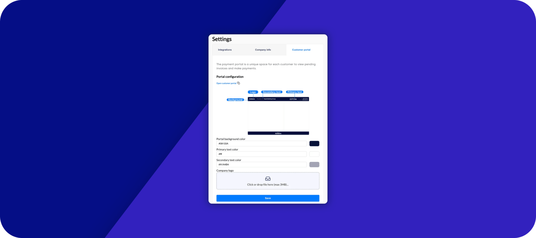 Customize the Customer Payment Portal | Kolleno