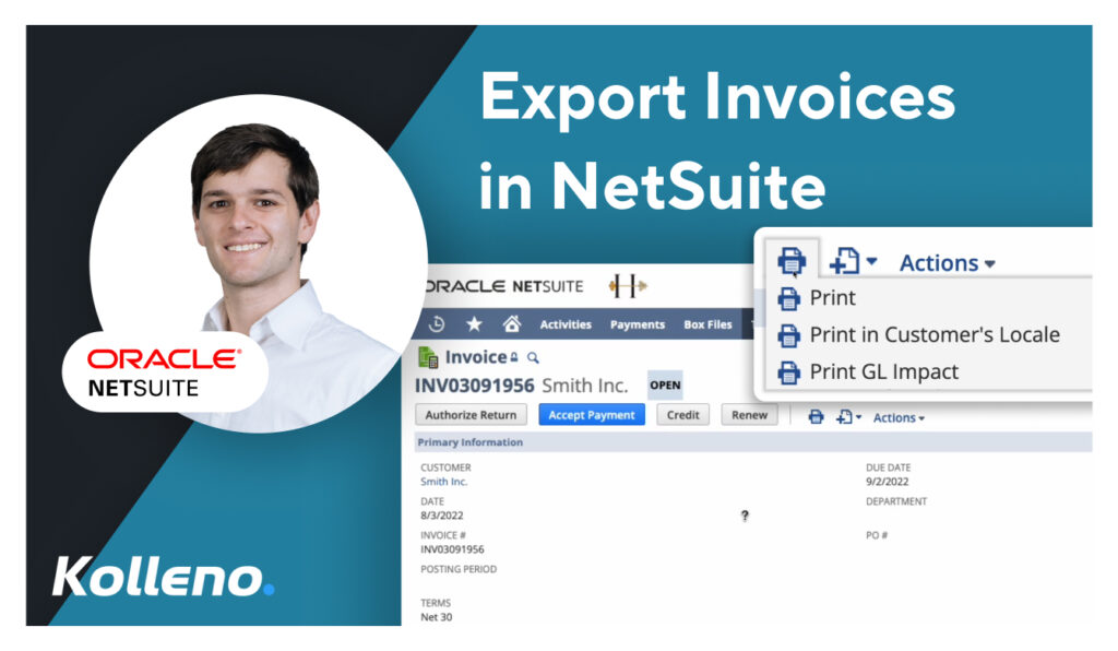 Export Invoices in NetSuite