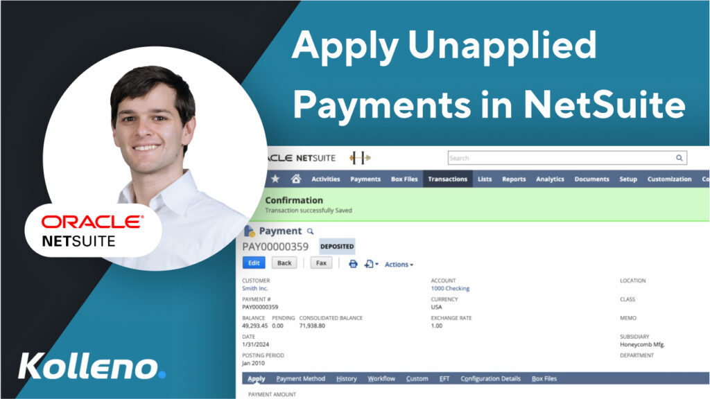 How to apply unapplied payments in netsuite