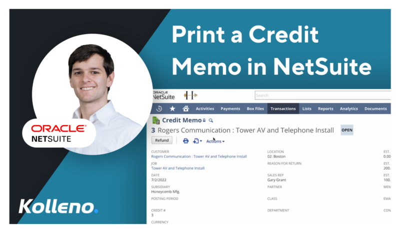 NetSuite Tutorial | How to print a credit memo PDF in NetSuite