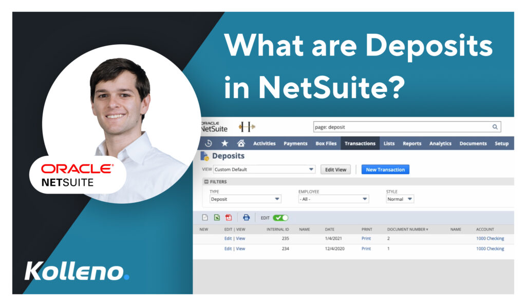 What are deposits in NetSuite?