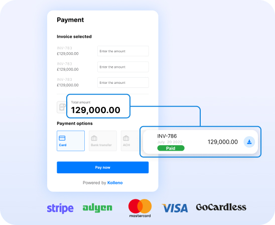 Receive and reconcile payments with a client-tailored portal 