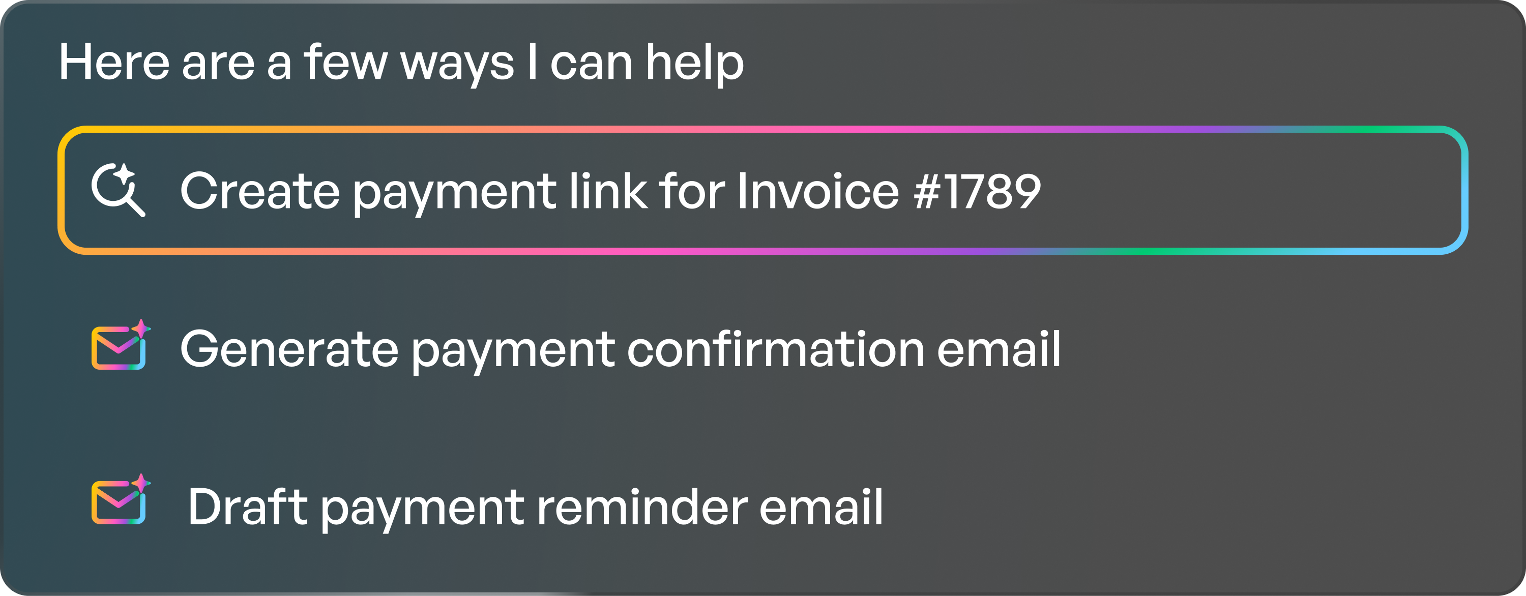 Tab Right Turn any invoice into a one-click payment