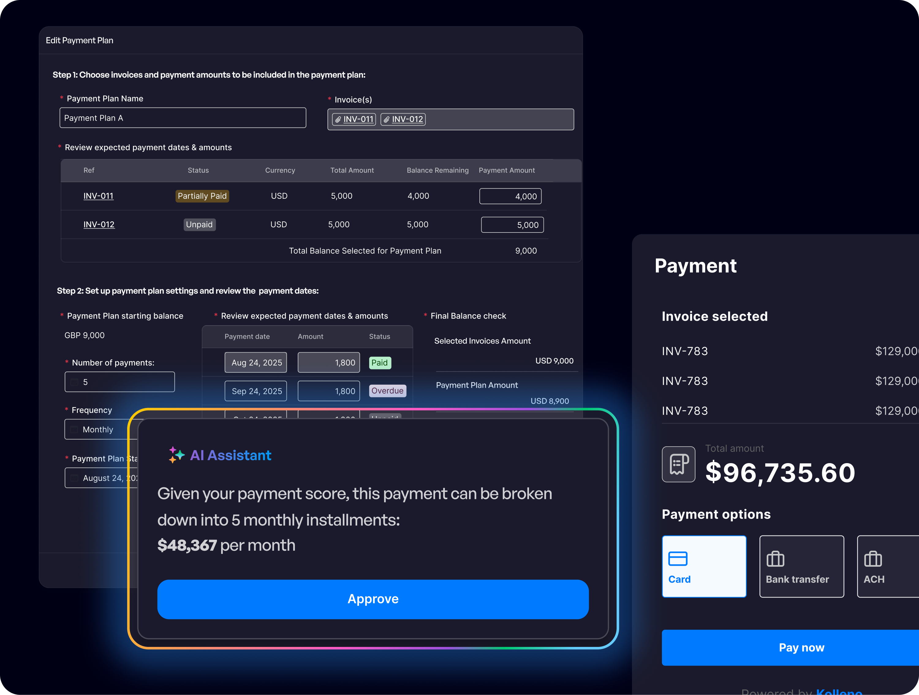 Personalize payment plans